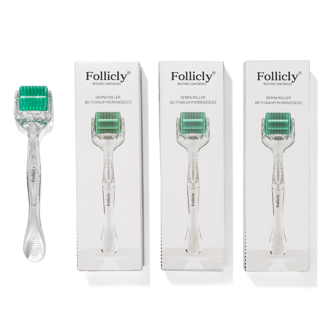 Follicly® Derma Roller – 192 Microagujas de Titanio Auténticas