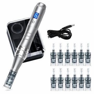 Follicly® Derma Pen + 12 cartuchos de repuesto