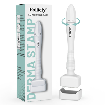 Follicly® Derma Stamp – 140 Microagujas de Titanio Ajustables