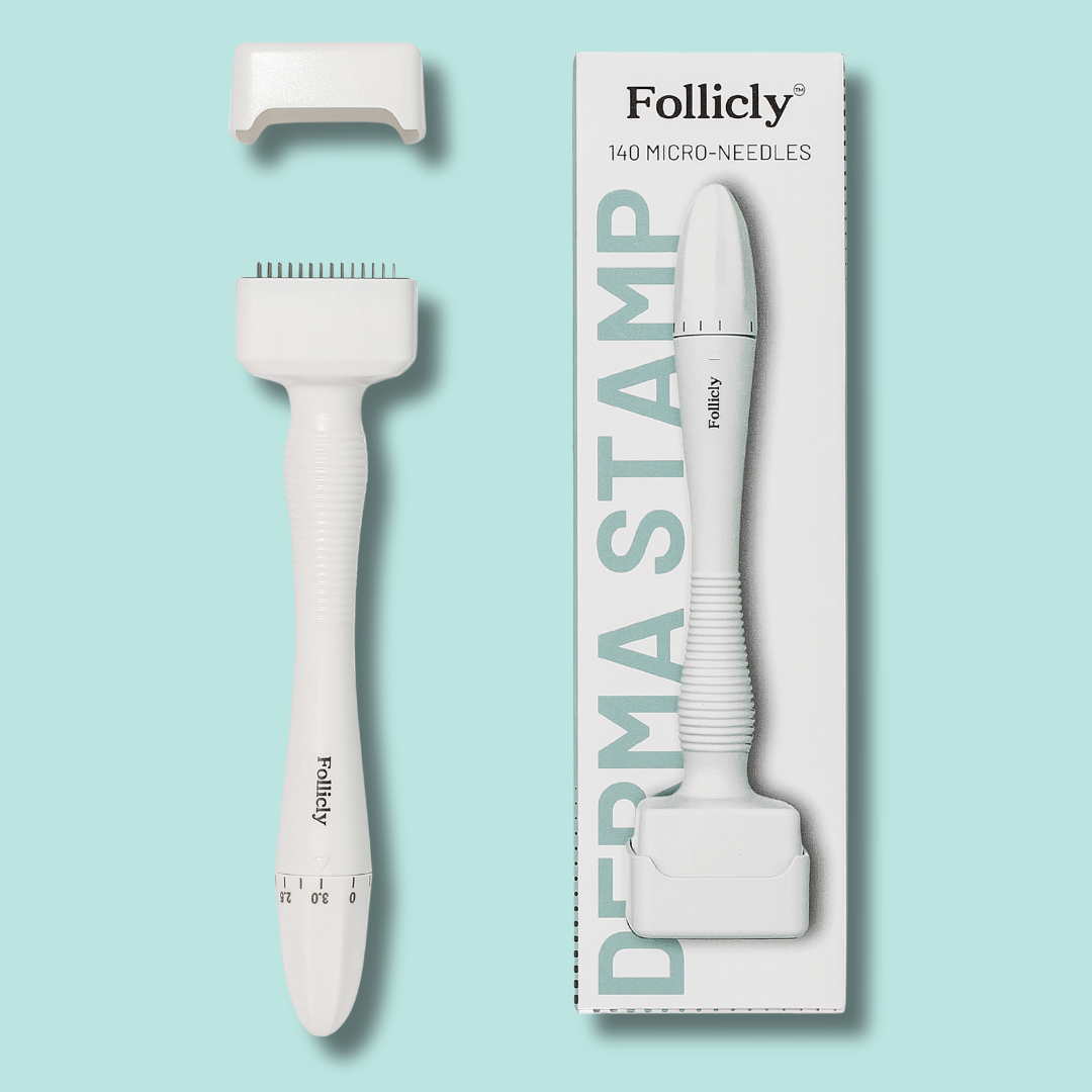 Follicly® Derma Stamp – 140 Microagujas de Titanio Ajustables