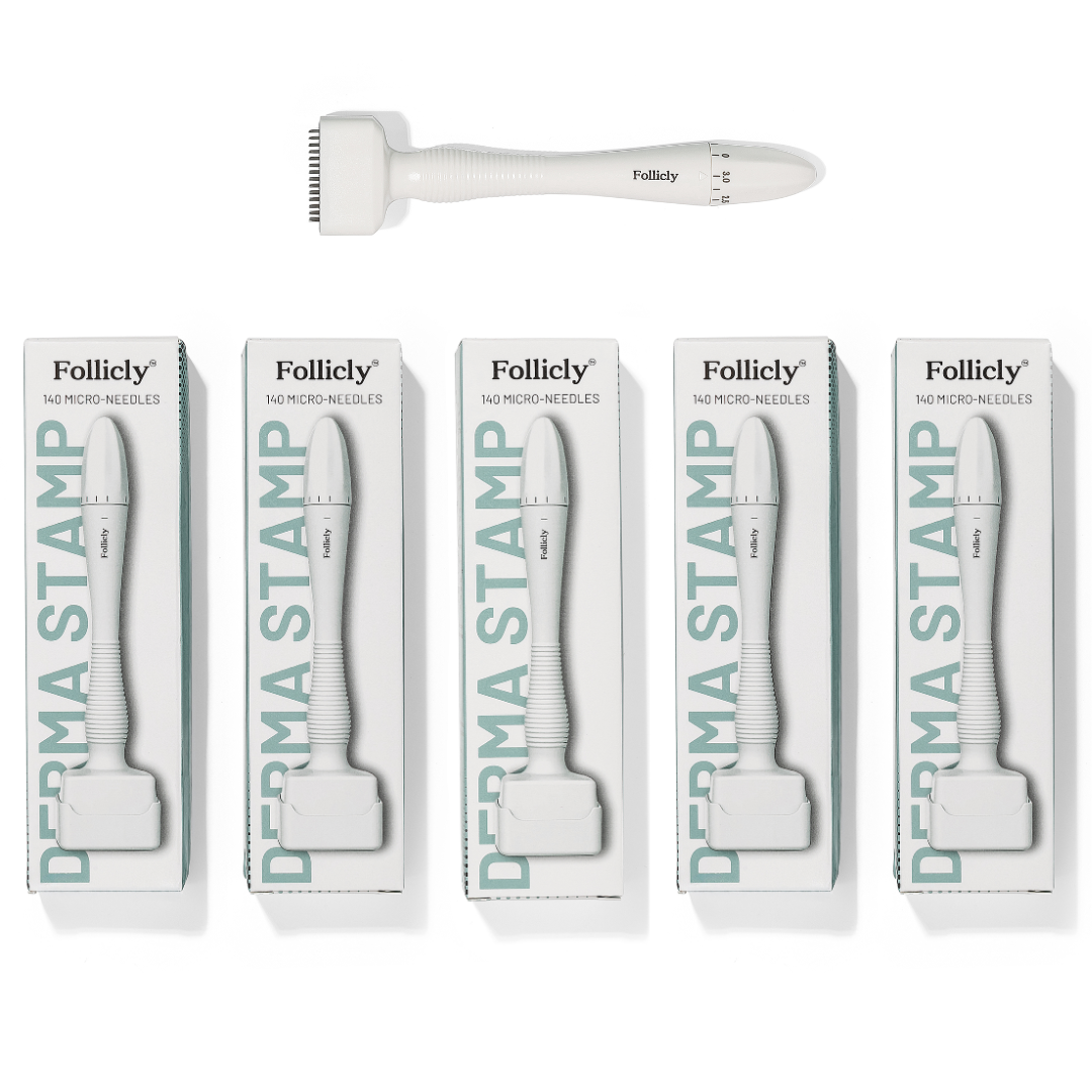 Follicly® Derma Stamp – 140 Microagujas de Titanio Ajustables