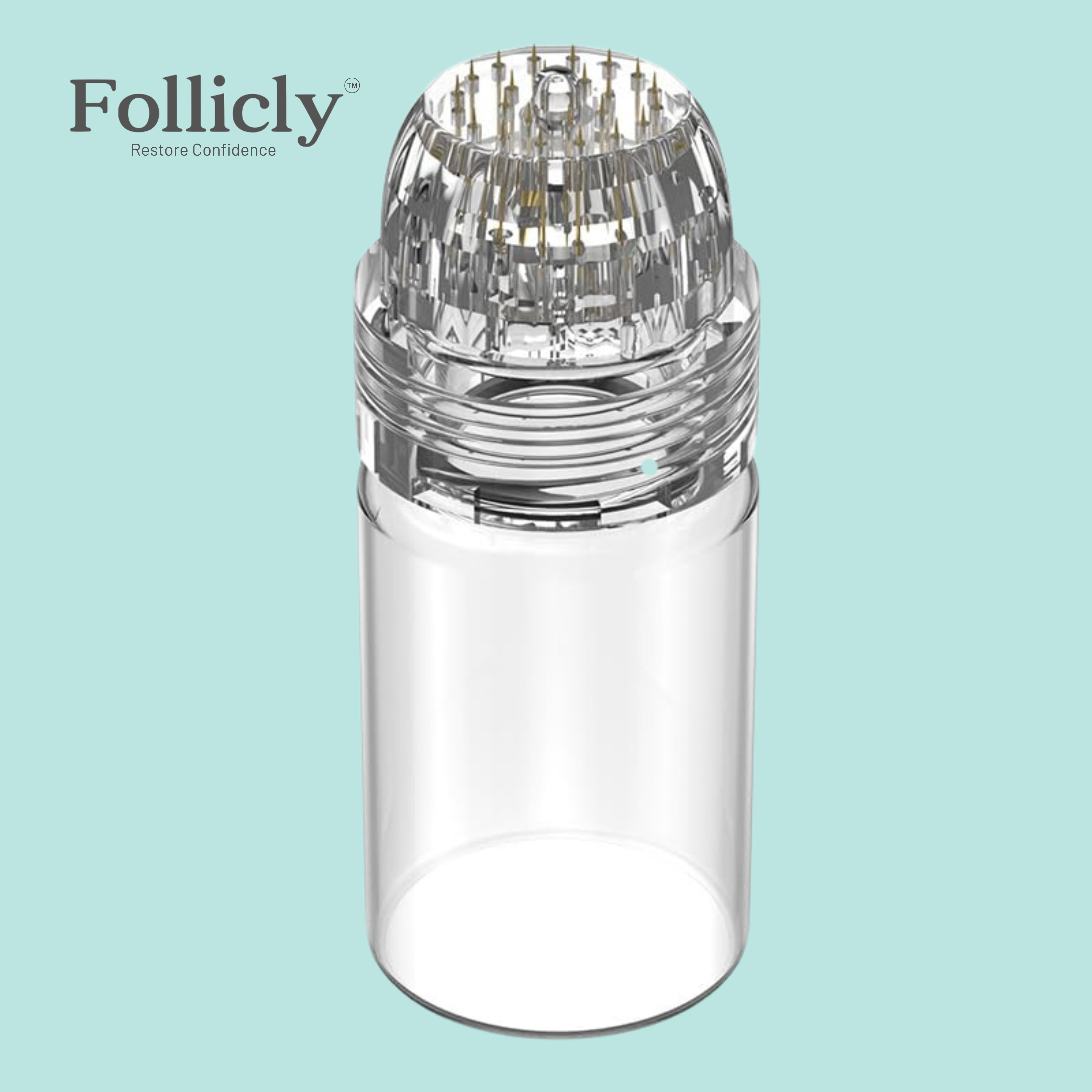 Follicly® Aplicador de sérum - agujas de titanio para microinfusión